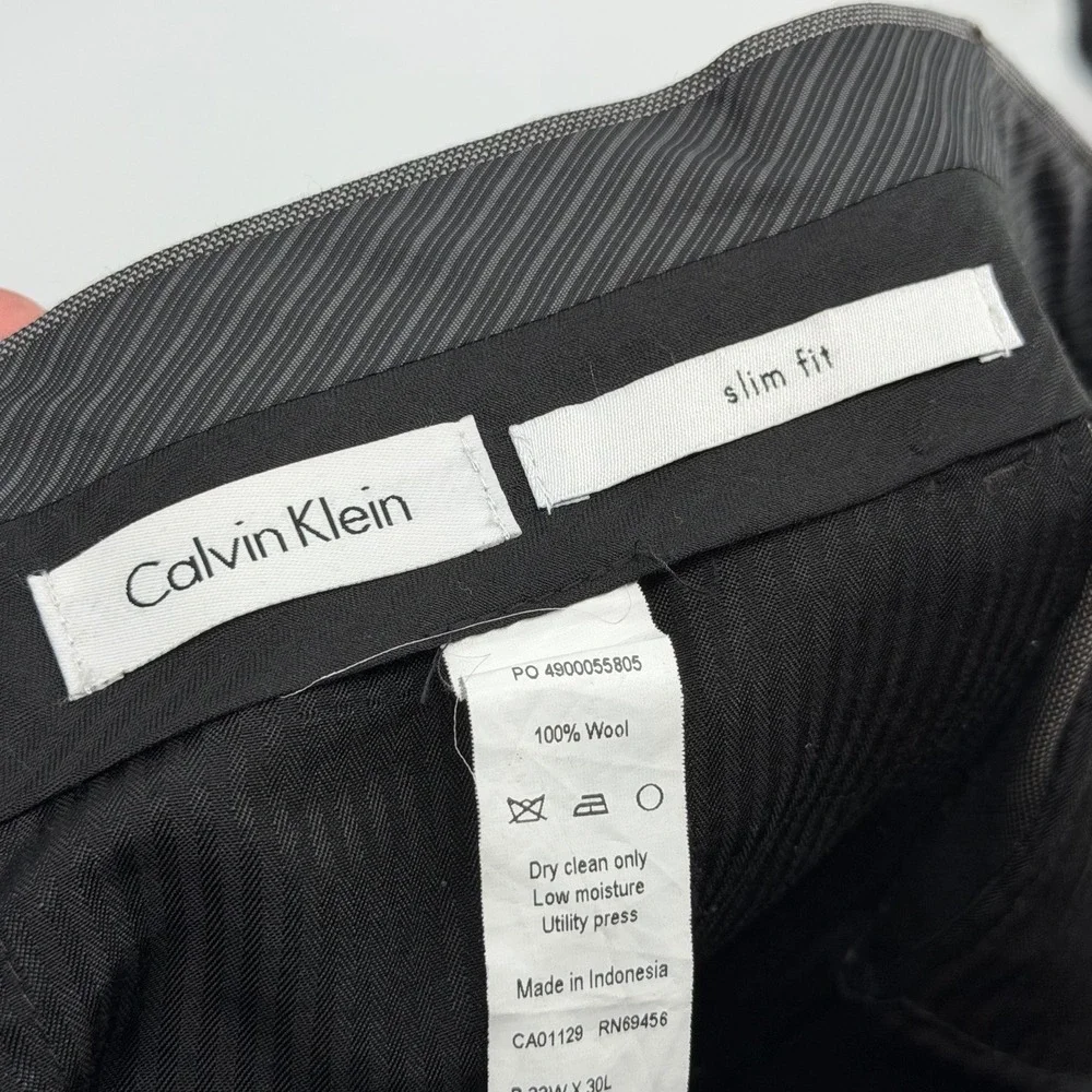 Calvin Klein Mens Slim Fit Grey 100% Wool 2 Piece Suit 38S 32W x 28L